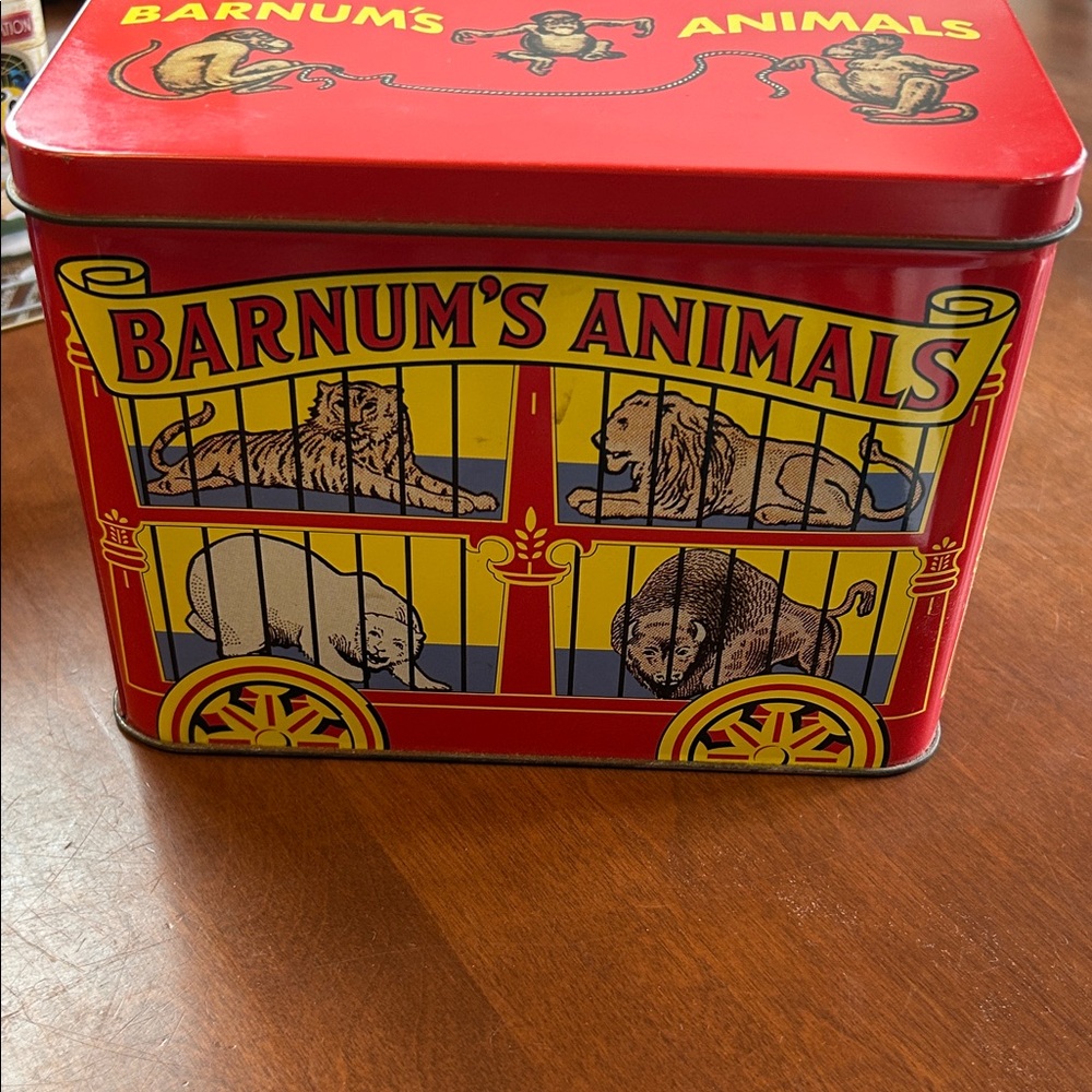 Animal Cracker Decorative Metal Tin, circa 1995
Circus theme